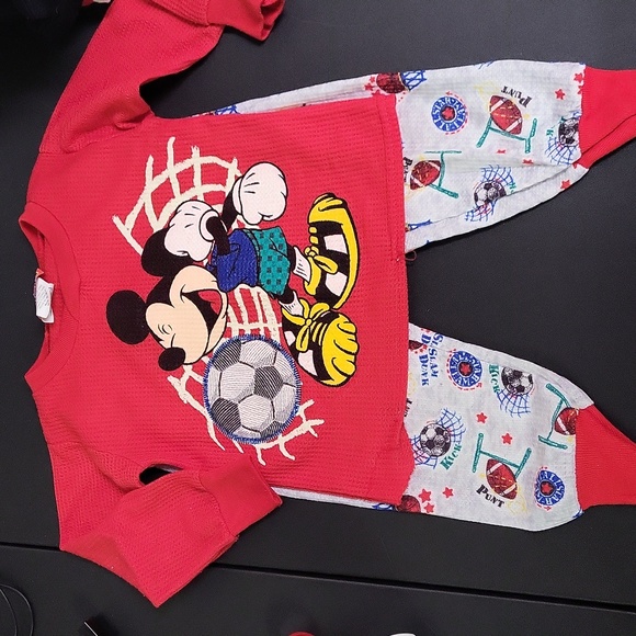 Disney Pajamas Vintage Disneys Mickey Mouse Playing Soccer 2 Piece